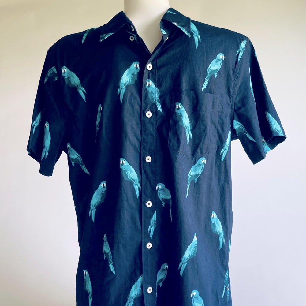Men’s New American Eagle Navy Green 100% Cotton Short Sleeve Shirt size S